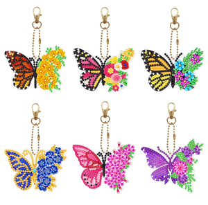 Butterflies and Flowers Keyrings