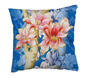 Decorative Cushion - Magnolias On Blue 1