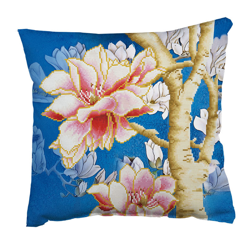 Decorative Cushion - Magnolias On Blue 2